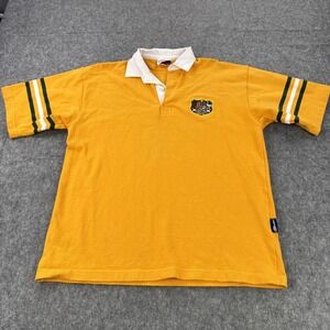 Australia Rugby Shirt Mens 2XL Gold Rugby Embroidered Crest Polo Collar Jersey
